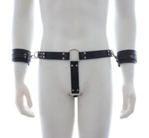 Collar Panty strap and wrist restraints black