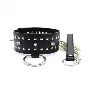 Neck collar with decorate nails black