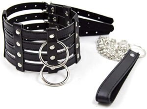 Neck collar with leash black