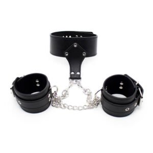 Neck to wrist restraints with chain black