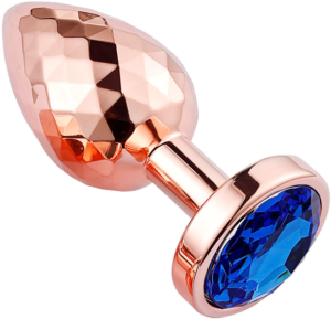 Diamond Facets Anal Plug Rose L Blue