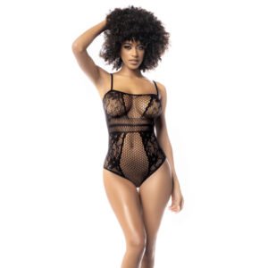 Fishnet Bodysuit - One Size - Black