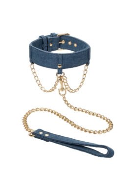 Ride Em Denim Collar + Leash - BLUE
