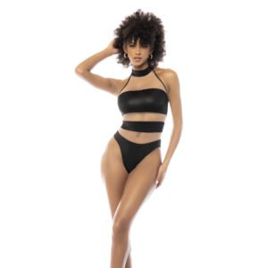 Halter Bodysuit - XL - Nude/Black