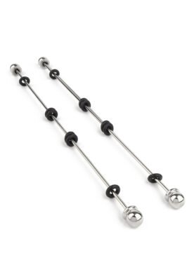 Nipple Sticks with Ball 20cm - SILVER
