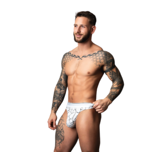 Thong - L/XL - White Marble