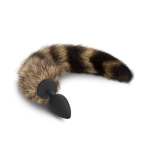 Foxy Delight - Silicone Anal Plug with Tail - Black/Brown