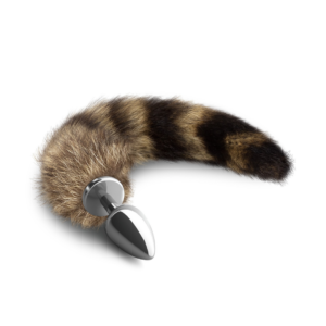 Foxy Silver - Metal Anal Plug with Tail - Silver/Brown