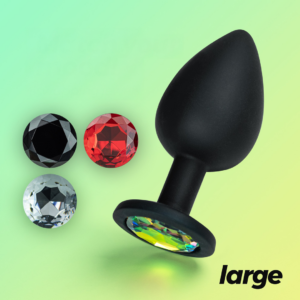 Camileo - Anal Plug with Four Interchangeable Jewels - Large - Black