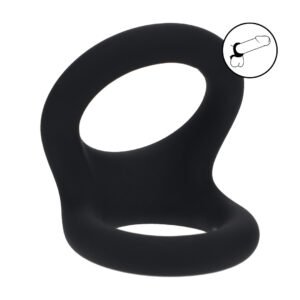 Double O Silicone Cockring - M - Black
