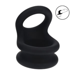 Wide Double O Silicone Cockring - S - Black