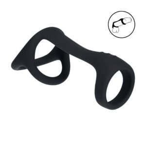 Tri O Silicone Shaft Cock and Ball Ring - Black
