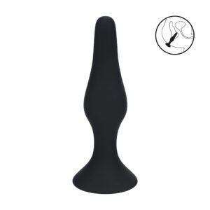 Slim Silicone Anal Plug - L - Black