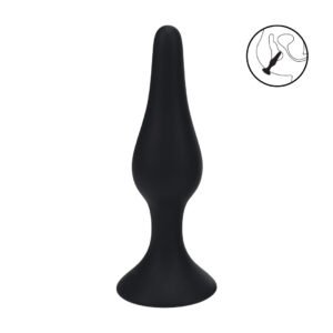 Slim Silicone Anal Plug - XL - Black