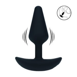 Classic Vibrating Silicone Anal Plug - S - Black