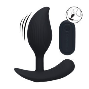 Remote Control Vibrating Liquid Silicone Anal Plug - Black