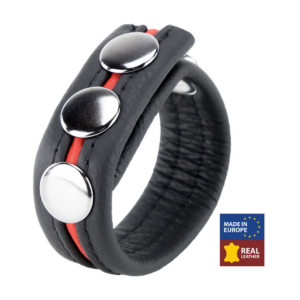 Adjustable Leather Cockring - Red