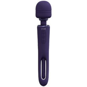 Kiku - Double Ended Wand with Innovative G-Spot Flapping Stimulator - Purple