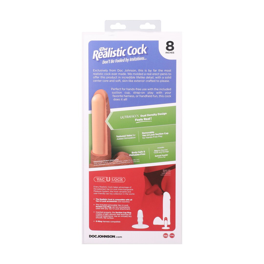 Realistic Cock with Balls - Removable Vac-U-Lock Suction Cup - ULTRASKYN - 8 / 21 cm - Caramel 4