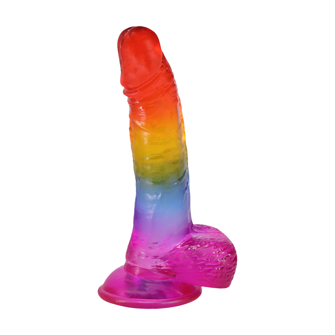 Realistic Cock with Balls - 8.5 / 21,6 cm - Rainbow 1
