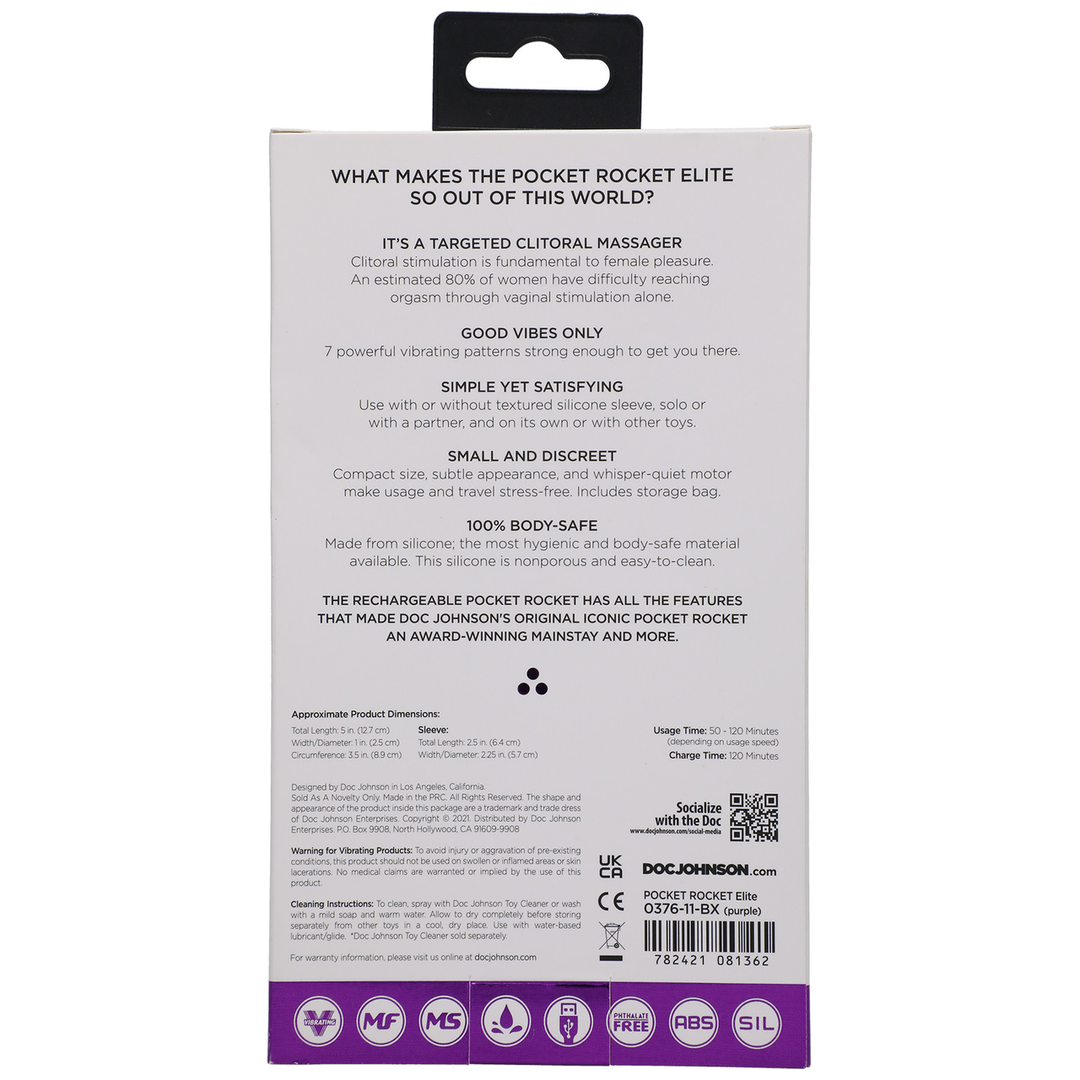 Elite - Mini Vibrator with Interchangeable Attachment - 4 / 10 cm 3