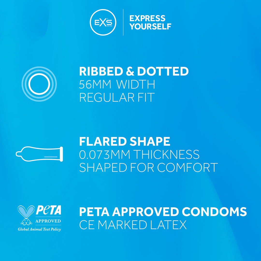 EXS Ribbed and Dotted - Condoms - 100 Pieces 4