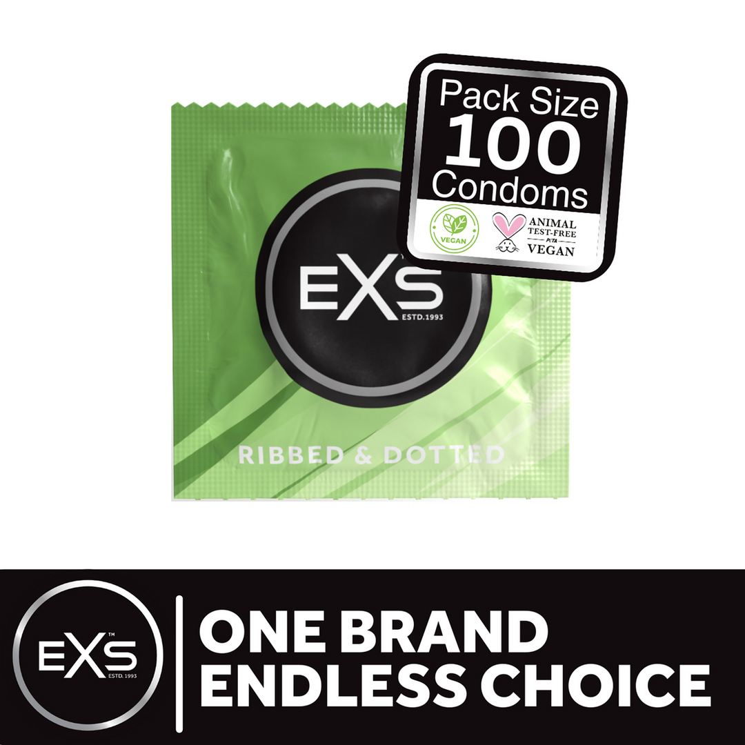 EXS Ribbed and Dotted - Condoms - 100 Pieces 3