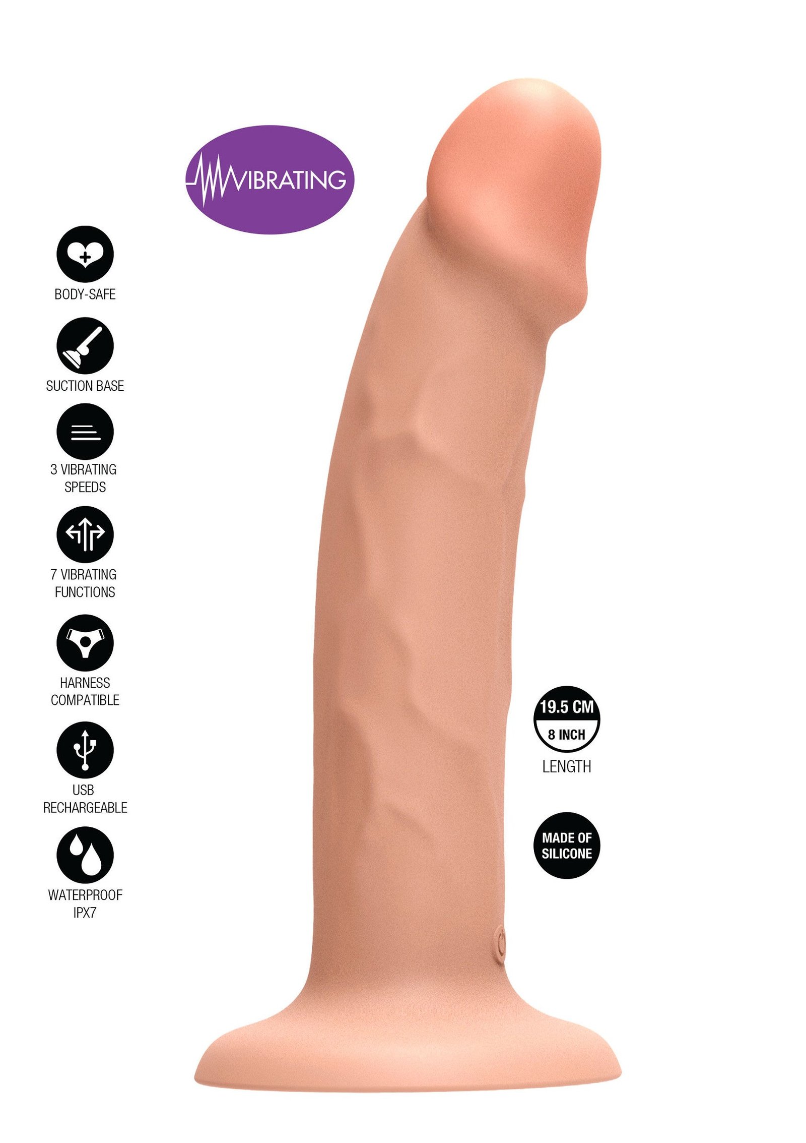Harness Dong Vibrating Silicone 19.5 cm 2
