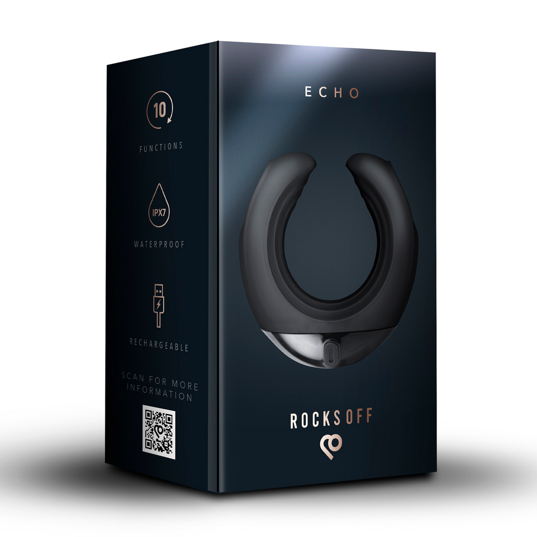Echo - Vibrating C-Shape Masturbator - Black 2