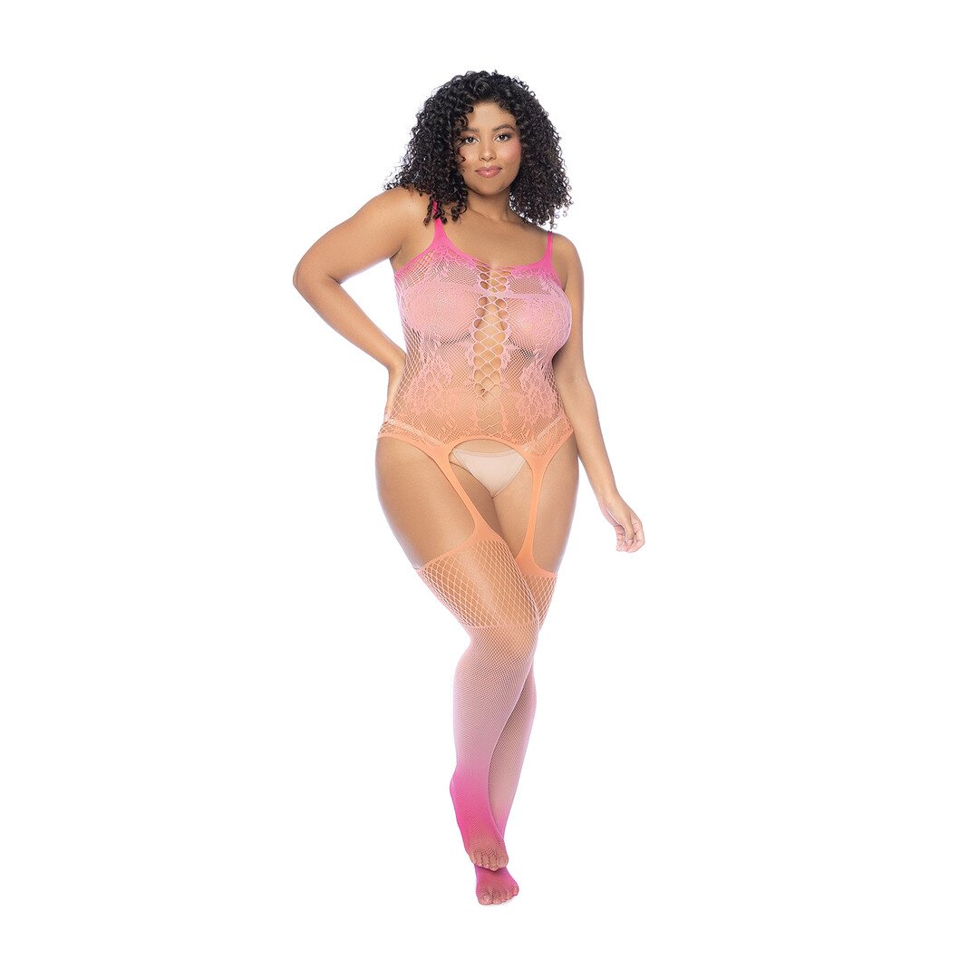Floral Ombre Bodystocking - Queen Size - Sunset 1