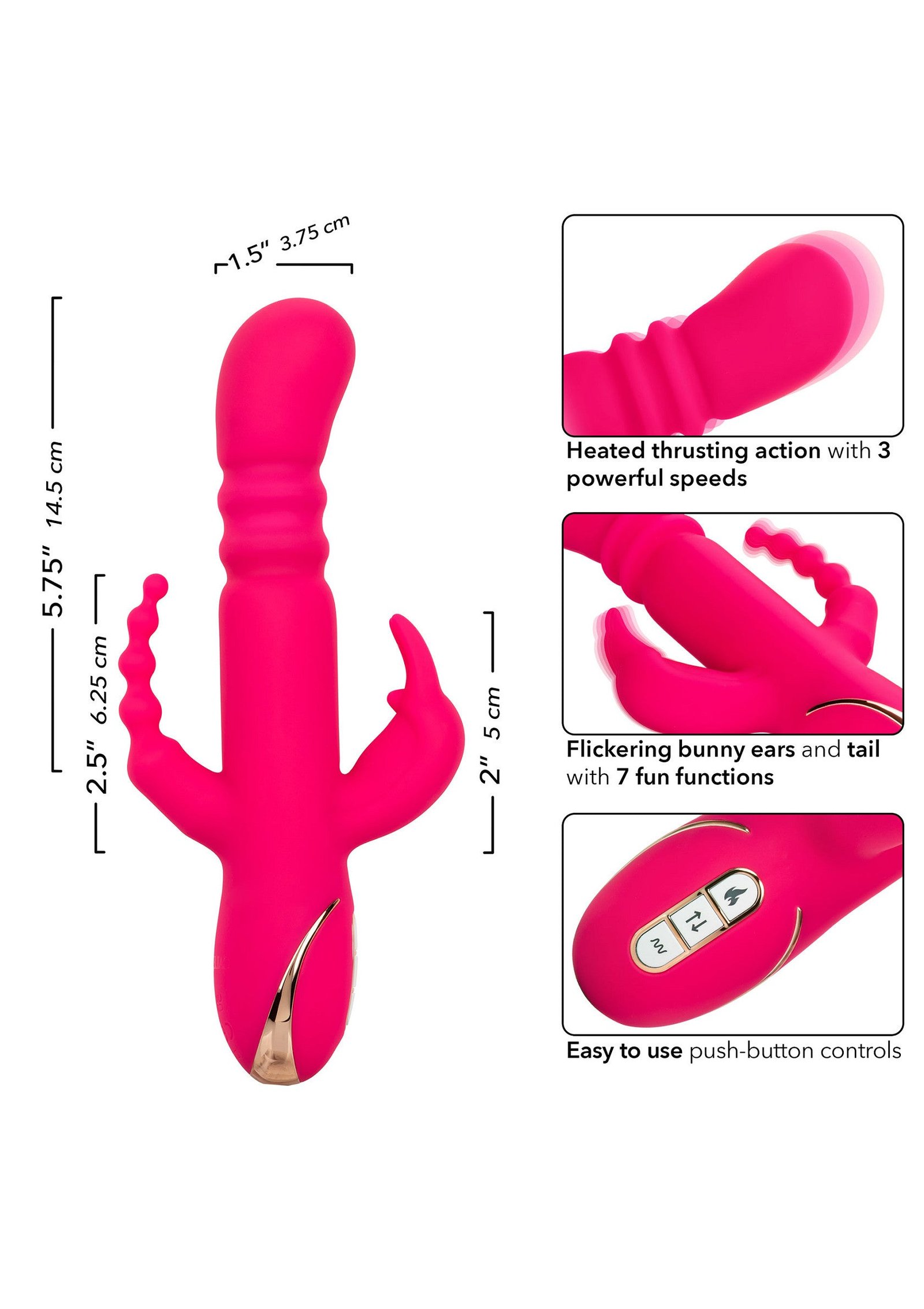 Heated Silicone Triple Rabbit 4