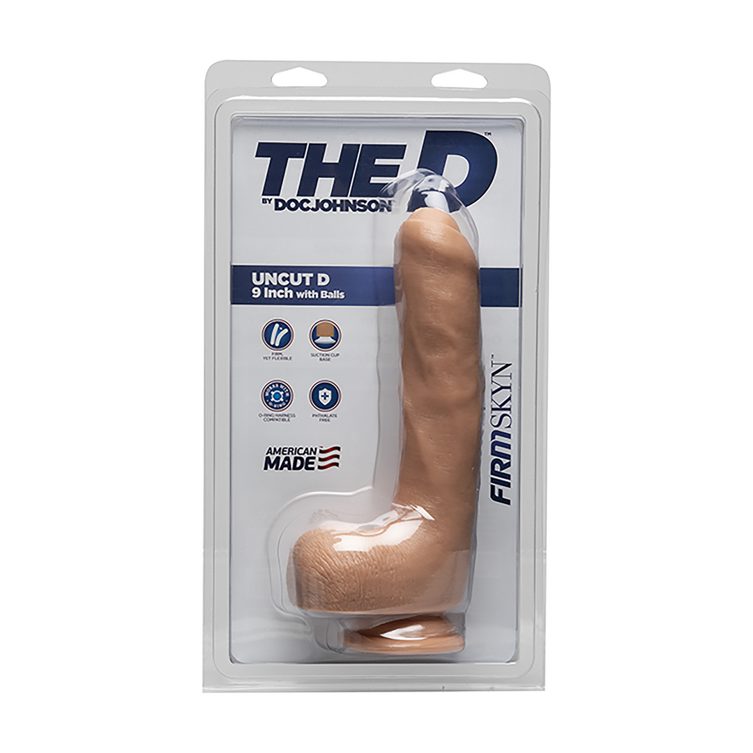 Uncut D - Realistic FIRMSKYN Dildo with Balls - 9 / 22 cm 2