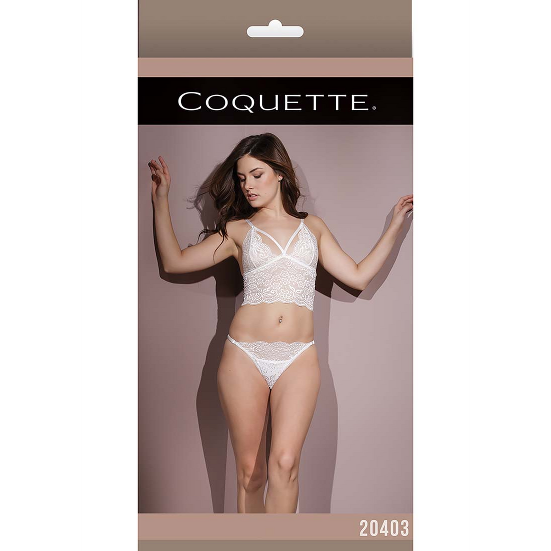 Bralette and Crotchless Panties - One Size 2