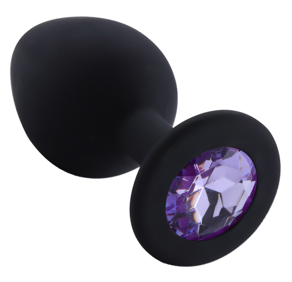 Rosebud Silicone Anal Plug large Black - Light Violett 1