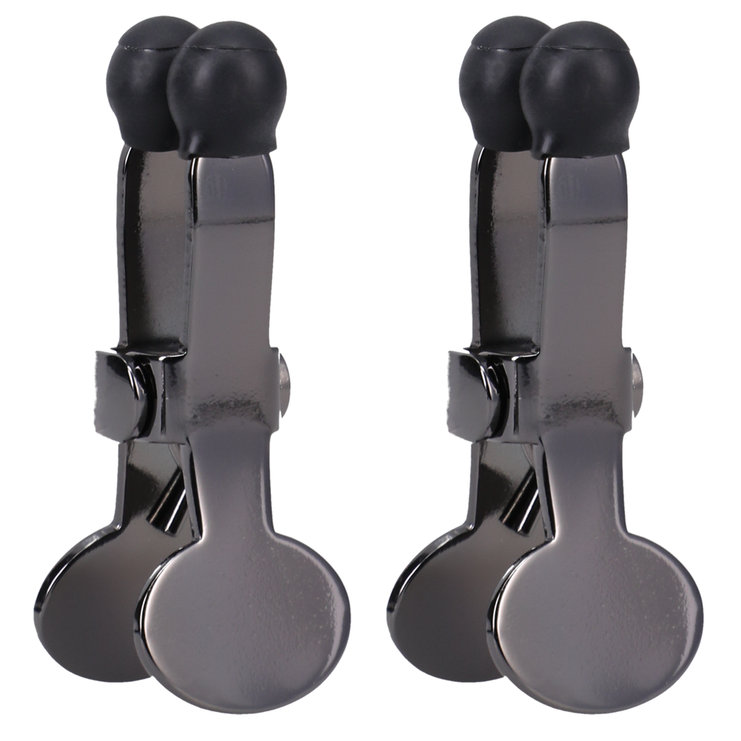 Nippers - Stainless Steel Nipple Clamps with Silicone Tip - Black 4