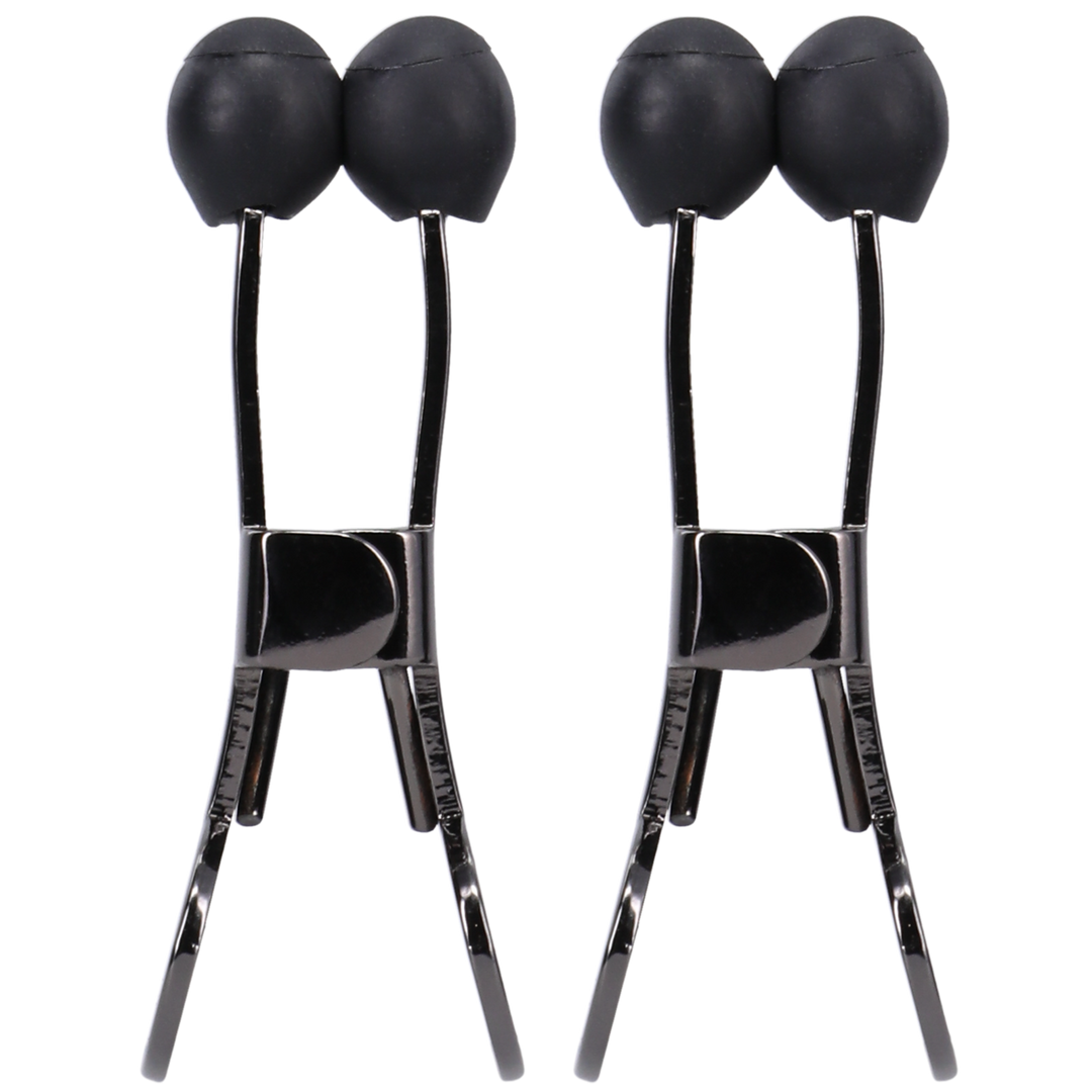 Nippers - Stainless Steel Nipple Clamps with Silicone Tip - Black 1