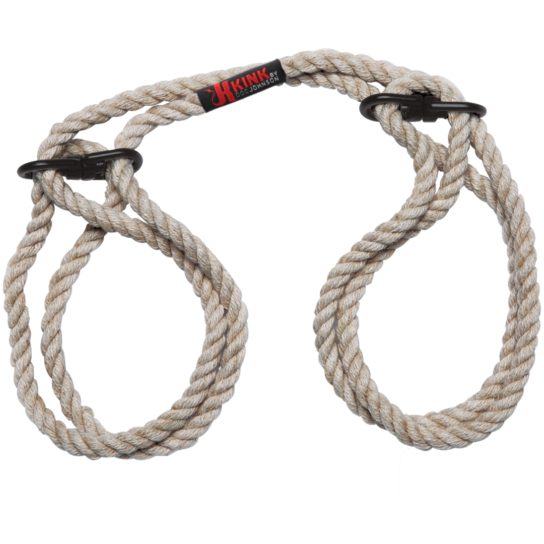 Restrain - 6mm Hemp Wrist or Ankle Cuffs - Natural 1