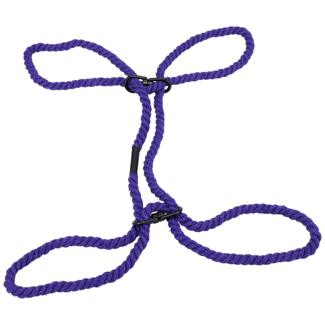 Restrain - 6mm Hemp Wrist or Ankle Cuffs - Purple 4