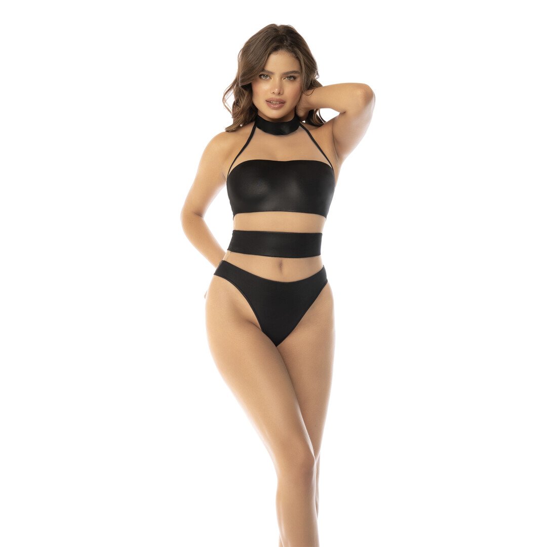 Halter Bodysuit - S - Nude/Black 4