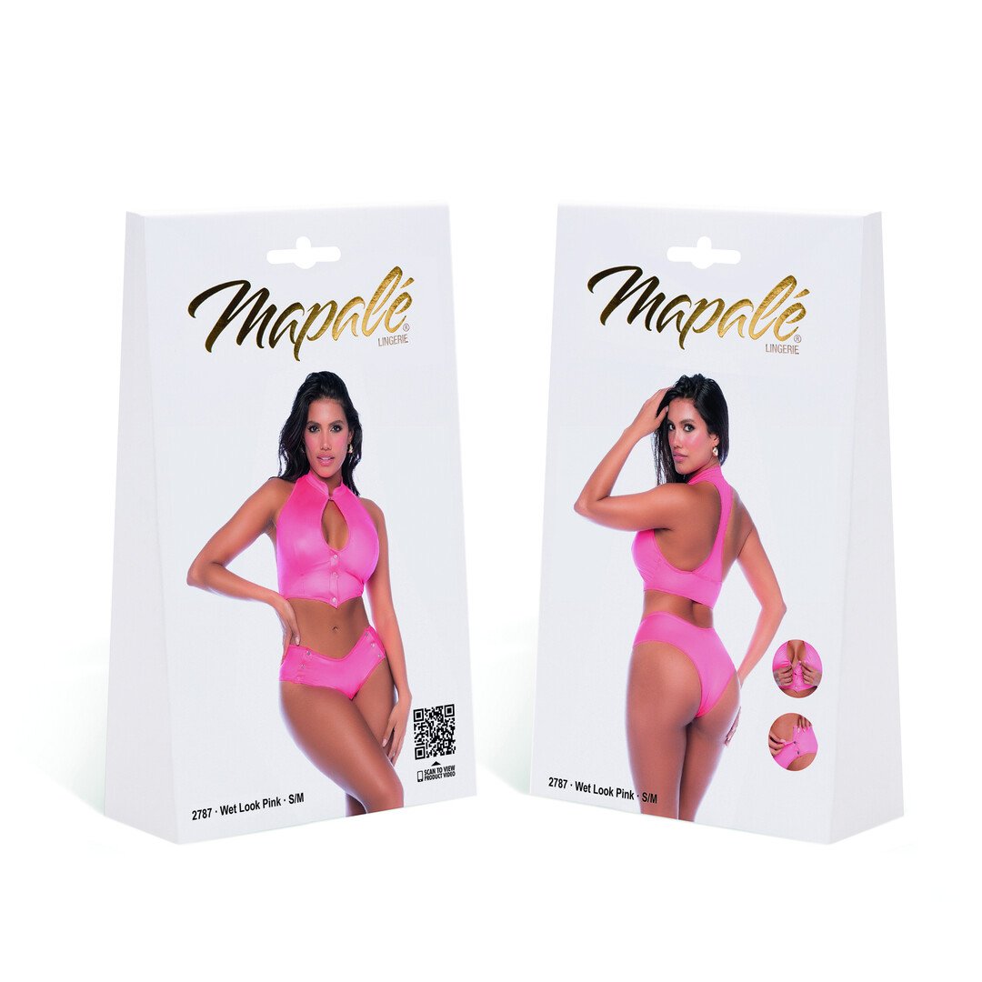 Two Piece Set - L/XL - Wet Look Pink 2