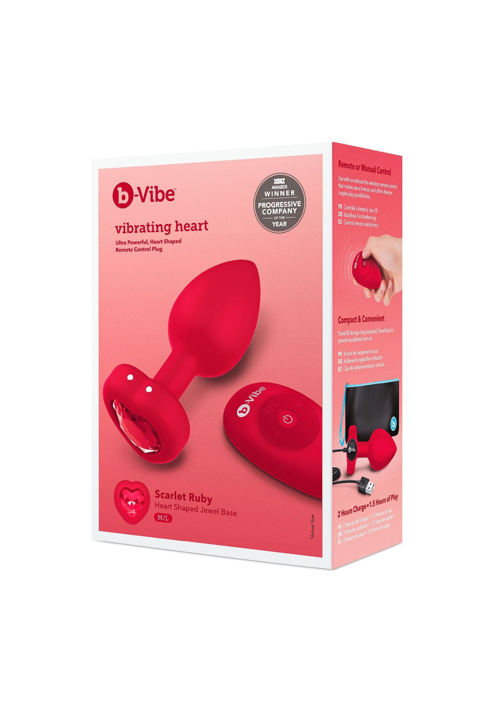 B-Vibe Vibrating Heart Plug M/L 3