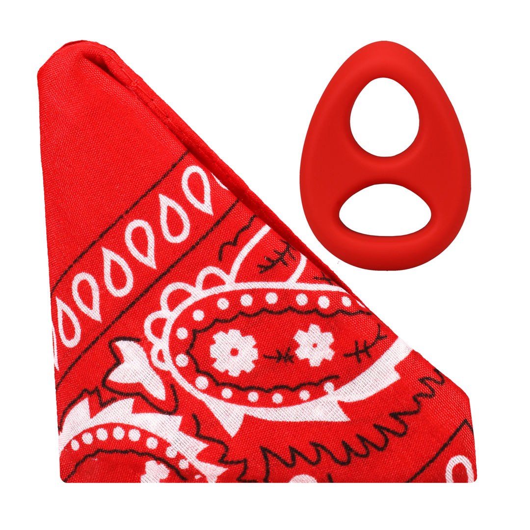 The Code - Silicone Cockring with Bandana - Red 1