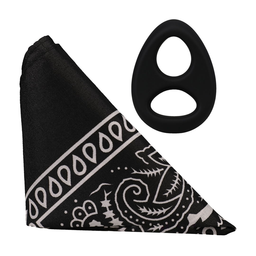The Code - Silicone Cockring with Bandana - Black 1