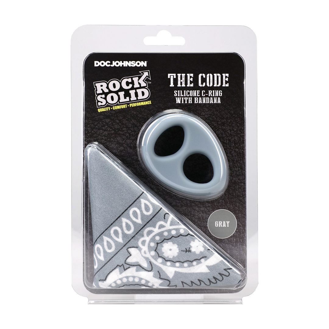The Code - Silicone Cockring with Bandana - Gray 2