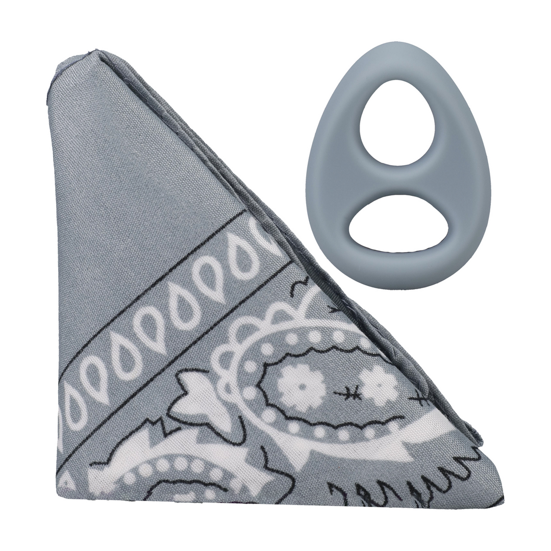 The Code - Silicone Cockring with Bandana - Gray 1