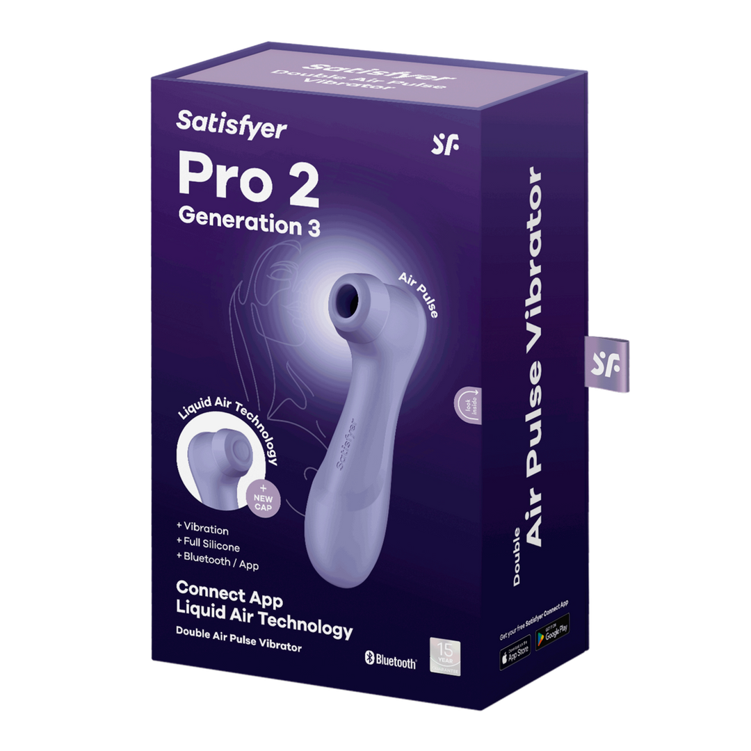 Pro 2 Generation 3 - Double Air Pulse Vibrator - Liquid Air and Connect App - Lila 2
