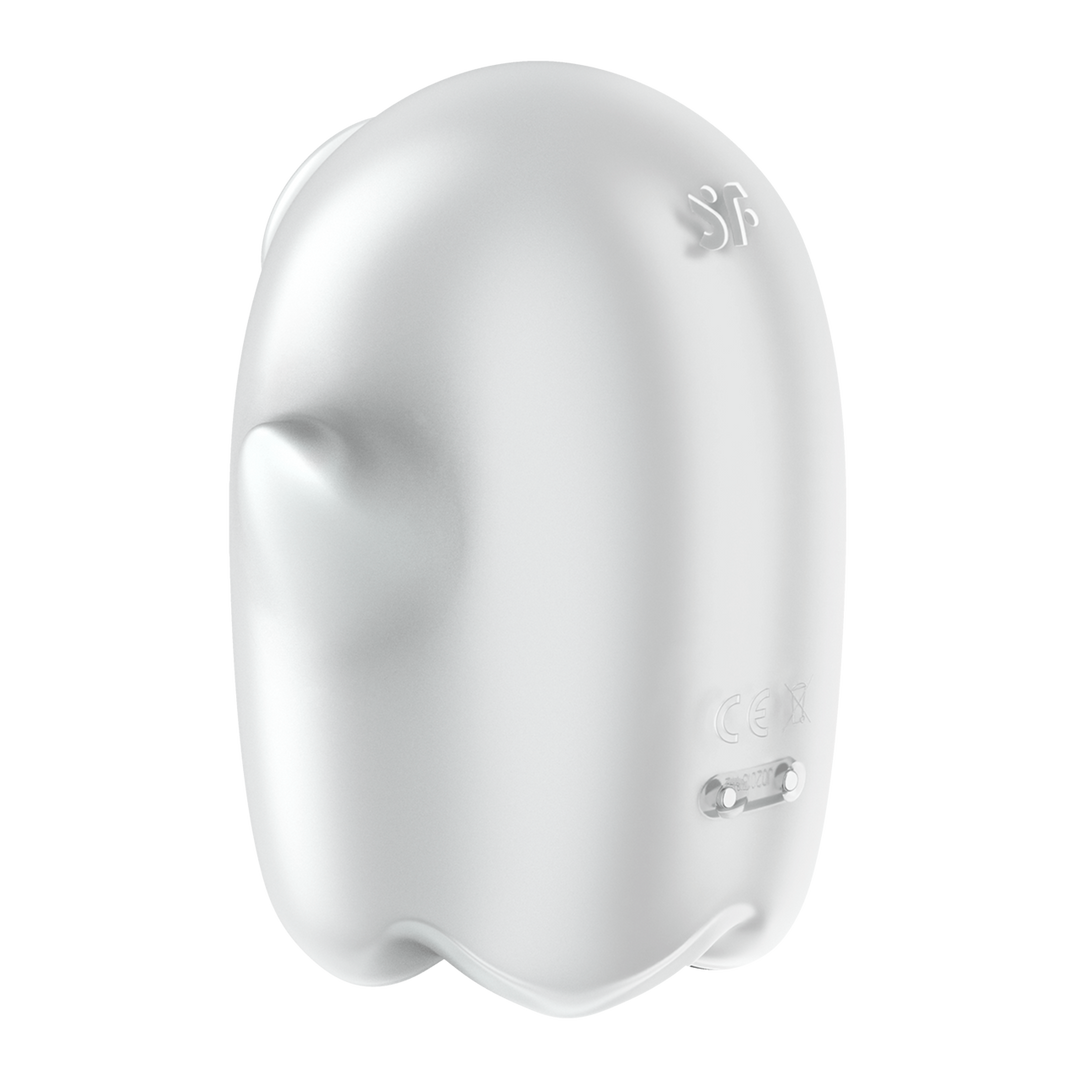 Glowing Ghost - Glow in the Dark - Double Air Pulse Vibrator - White 4