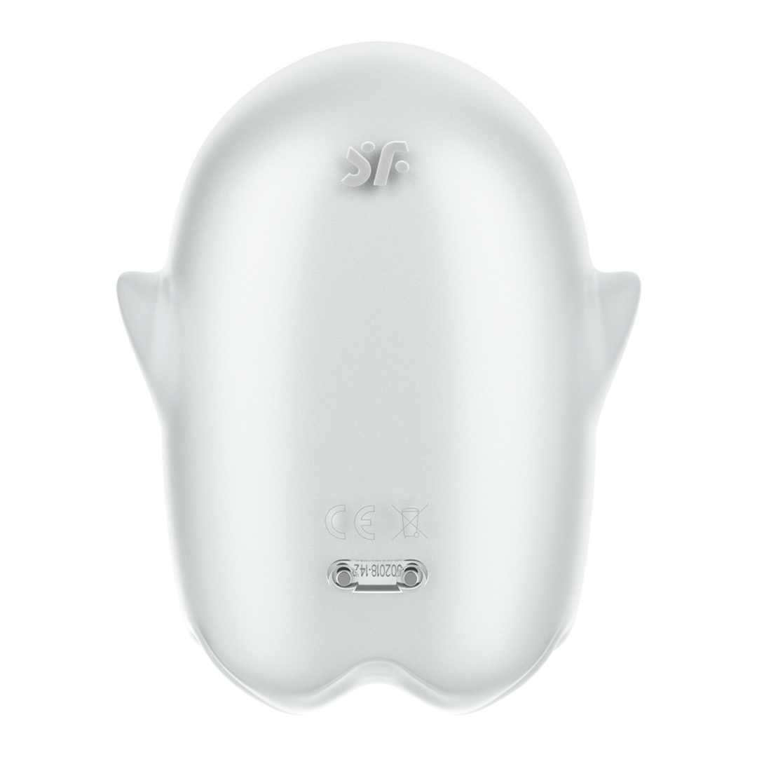 Glowing Ghost - Glow in the Dark - Double Air Pulse Vibrator - White 5