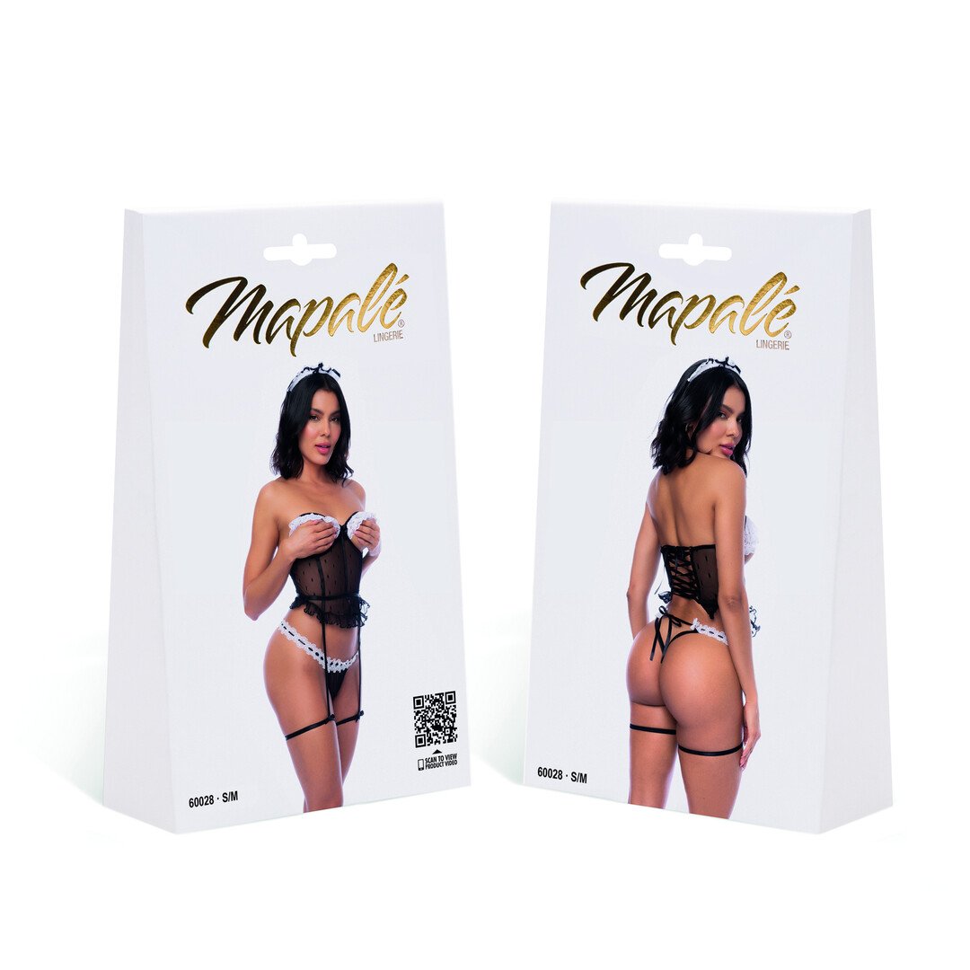 Costume French Maid - Bustier Set - S/M - Black 2