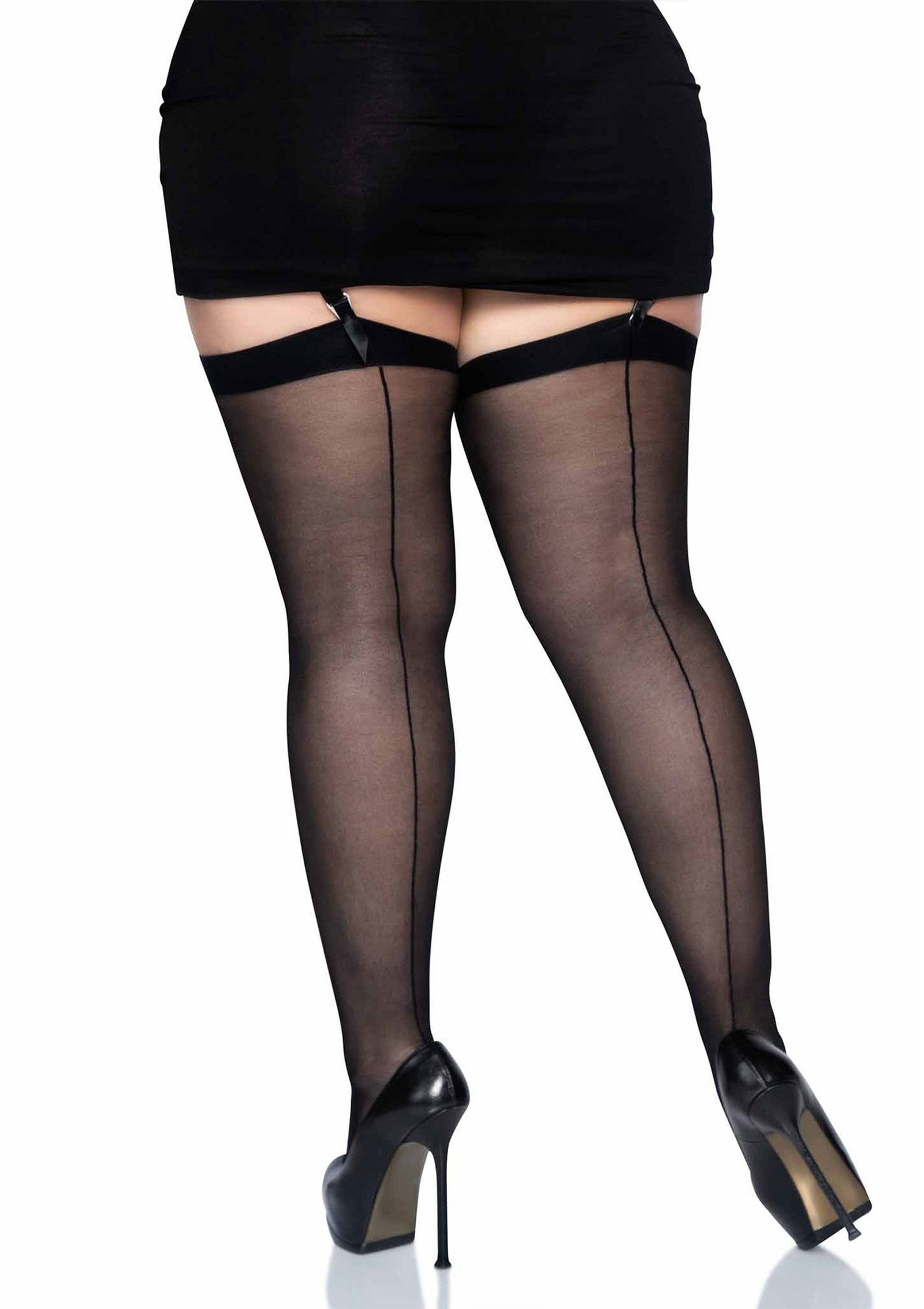 Plus Sheer Backseam Stockings 1